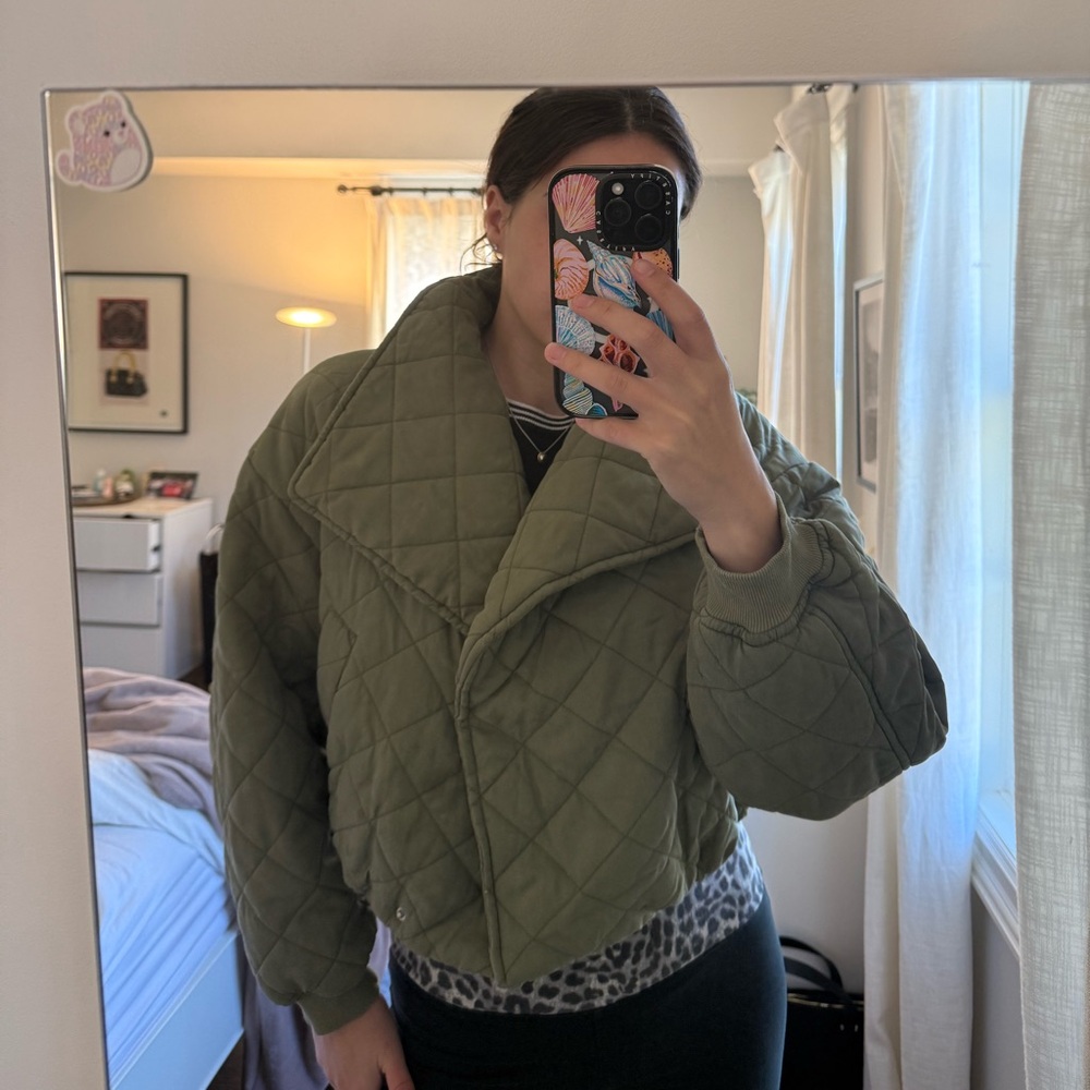 Blank NYC Olive Green Quilted Jacket